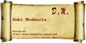 Dobi Modeszta névjegykártya